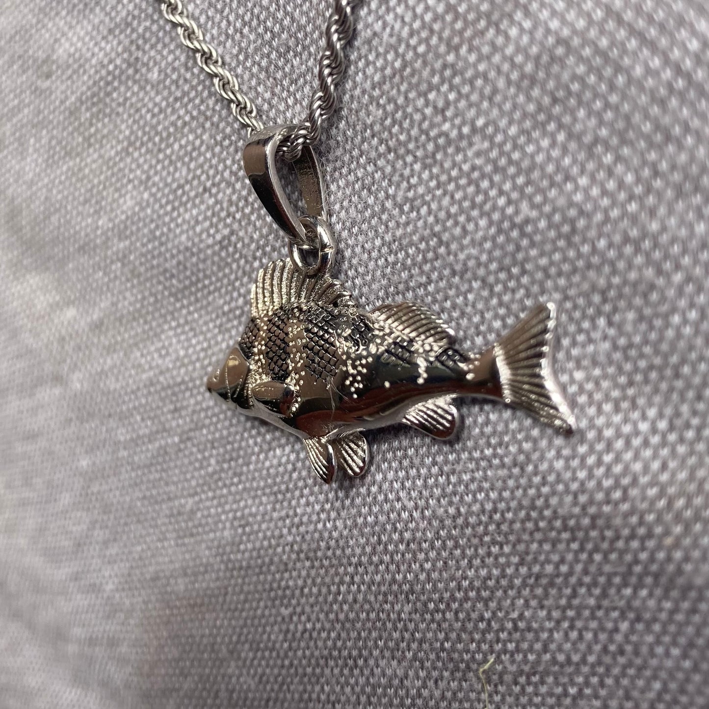 Geschenk für Angler, Silber Fisch Halskette